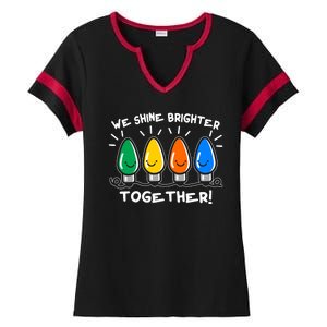 Cute Christmas We Shine Brighter Together Ladies Halftime Notch Neck Tee