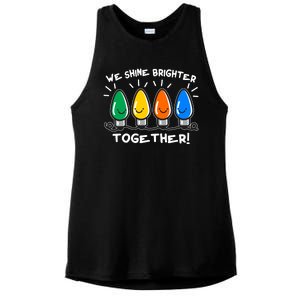 Cute Christmas We Shine Brighter Together Ladies PosiCharge Tri-Blend Wicking Tank