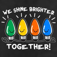Cute Christmas We Shine Brighter Together 7 Panel Mesh Trucker Snapback Hat