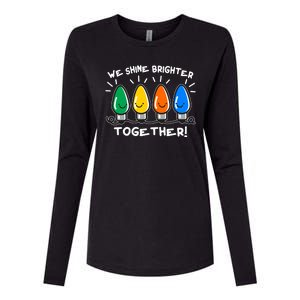 Cute Christmas We Shine Brighter Together Womens Cotton Relaxed Long Sleeve T-Shirt