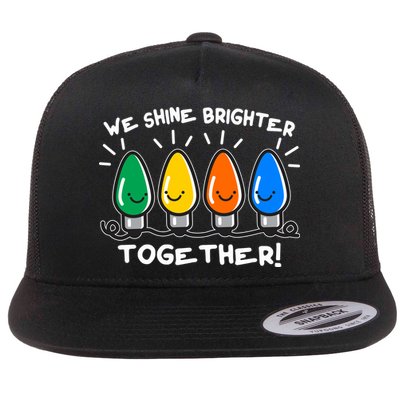 Cute Christmas We Shine Brighter Together Flatbill Hat