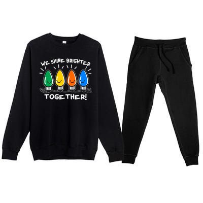 Cute Christmas We Shine Brighter Together Premium Crewneck Sweatsuit Set