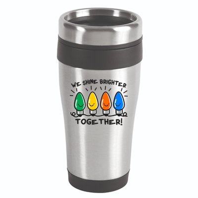 Cute Christmas We Shine Brighter Together 16oz Travel Tumbler