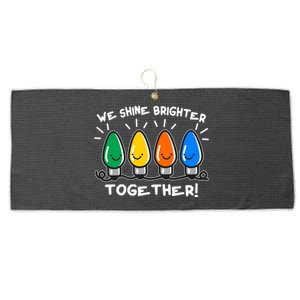 Cute Christmas We Shine Brighter Together Large Microfiber Waffle Golf Towel