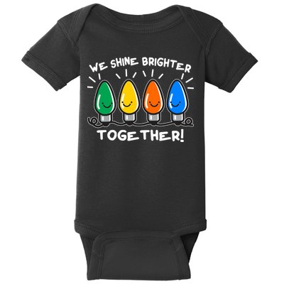 Cute Christmas We Shine Brighter Together Baby Bodysuit