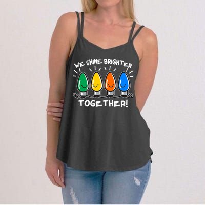 Cute Christmas We Shine Brighter Together Women's Strappy Tank