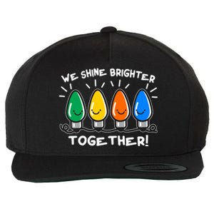 Cute Christmas We Shine Brighter Together Wool Snapback Cap