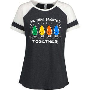 Cute Christmas We Shine Brighter Together Enza Ladies Jersey Colorblock Tee