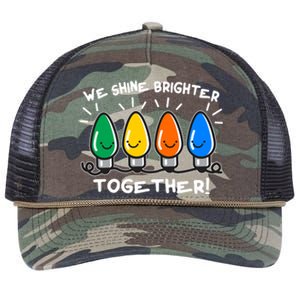 Cute Christmas We Shine Brighter Together Retro Rope Trucker Hat Cap