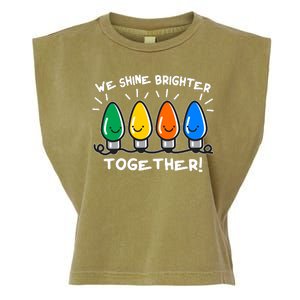 Cute Christmas We Shine Brighter Together Garment-Dyed Women's Muscle Tee