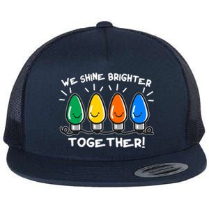 Cute Christmas We Shine Brighter Together Flat Bill Trucker Hat