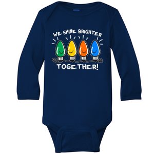 Cute Christmas We Shine Brighter Together Baby Long Sleeve Bodysuit