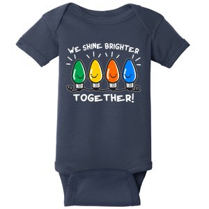 Cute Christmas We Shine Brighter Together Baby Bodysuit