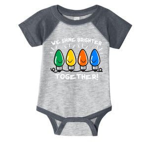 Cute Christmas We Shine Brighter Together Infant Baby Jersey Bodysuit