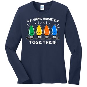 Cute Christmas We Shine Brighter Together Ladies Long Sleeve Shirt