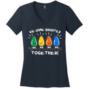 Cute Christmas We Shine Brighter Together Women's V-Neck T-Shirt