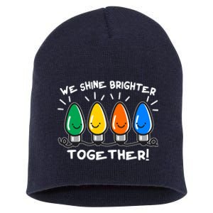 Cute Christmas We Shine Brighter Together Short Acrylic Beanie