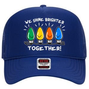 Cute Christmas We Shine Brighter Together High Crown Mesh Back Trucker Hat