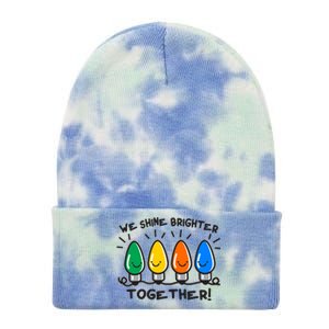 Cute Christmas We Shine Brighter Together Tie Dye 12in Knit Beanie