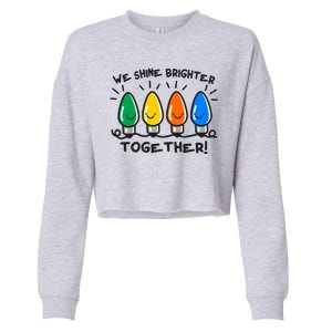 Cute Christmas We Shine Brighter Together Cropped Pullover Crew