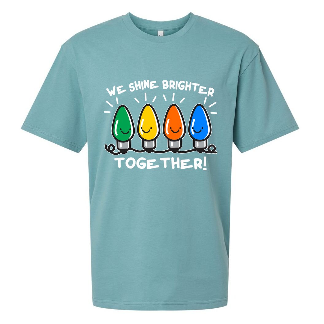 Cute Christmas We Shine Brighter Together Sueded Cloud Jersey T-Shirt