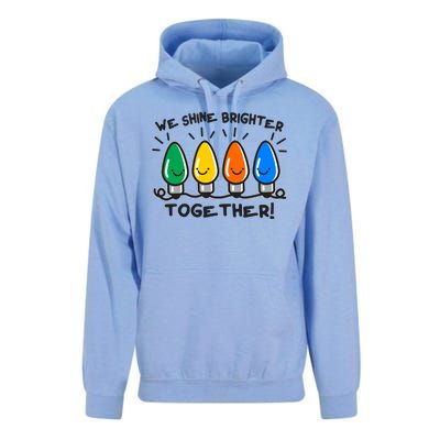 Cute Christmas We Shine Brighter Together Unisex Surf Hoodie