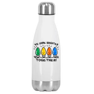 Cute Christmas We Shine Brighter Together Stainless Steel Insulated Water Bottle