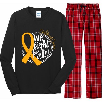 Childhood Cancer We Fight Together Cancer Awareness Fighter Long Sleeve Pajama Set