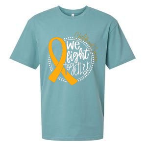 Childhood Cancer We Fight Together Cancer Awareness Fighter Sueded Cloud Jersey T-Shirt