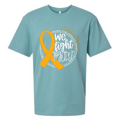 Childhood Cancer We Fight Together Cancer Awareness Fighter Sueded Cloud Jersey T-Shirt