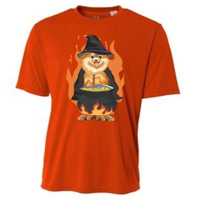 Cute Corgi With Witch Hat Corgi Halloween Cute Gift Cooling Performance Crew T-Shirt