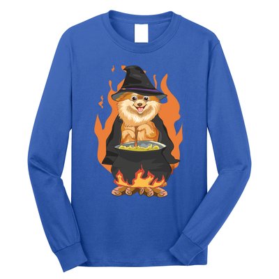 Cute Corgi With Witch Hat Corgi Halloween Cute Gift Long Sleeve Shirt