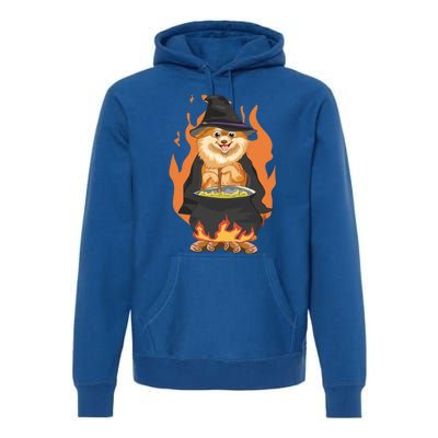 Cute Corgi With Witch Hat Corgi Halloween Cute Gift Premium Hoodie