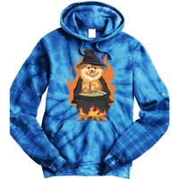 Cute Corgi With Witch Hat Corgi Halloween Cute Gift Tie Dye Hoodie