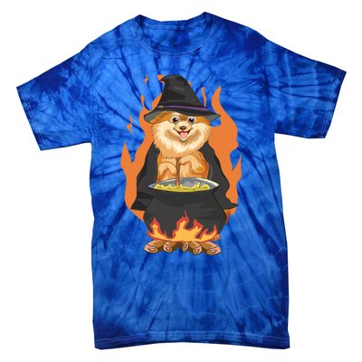 Cute Corgi With Witch Hat Corgi Halloween Cute Gift Tie-Dye T-Shirt