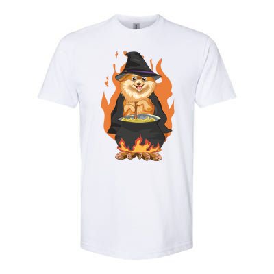 Cute Corgi With Witch Hat Corgi Halloween Cute Gift Softstyle CVC T-Shirt