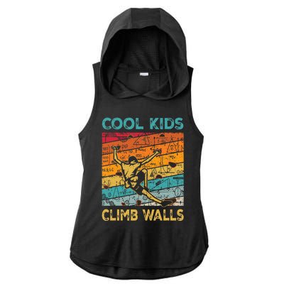 Cool Climb Walls Extreme Sport Rock Climbing Bouldering Ladies PosiCharge Tri-Blend Wicking Draft Hoodie Tank