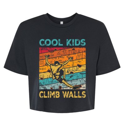 Cool Climb Walls Extreme Sport Rock Climbing Bouldering Bella+Canvas Jersey Crop Tee