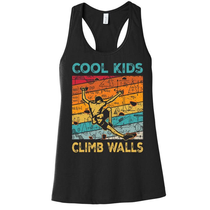 Cool Climb Walls Extreme Sport Rock Climbing Bouldering Women's Racerback Tank