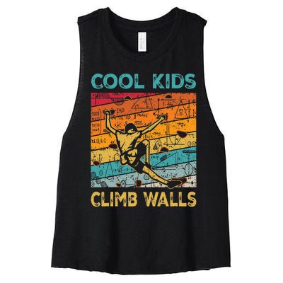 Cool Climb Walls Extreme Sport Rock Climbing Bouldering Women's Racerback Cropped Tank