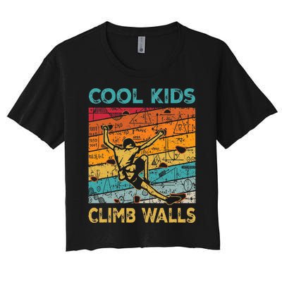 Cool Climb Walls Extreme Sport Rock Climbing Bouldering Women's Crop Top Tee