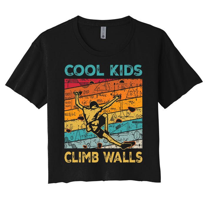 Cool Climb Walls Extreme Sport Rock Climbing Bouldering Women's Crop Top Tee