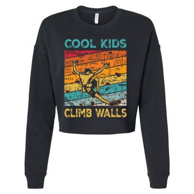 Cool Climb Walls Extreme Sport Rock Climbing Bouldering Cropped Pullover Crew