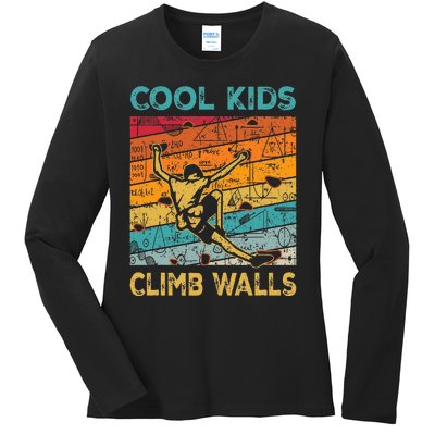 Cool Climb Walls Extreme Sport Rock Climbing Bouldering Ladies Long Sleeve Shirt