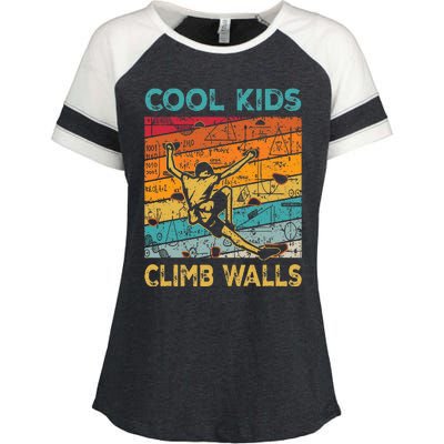 Cool Climb Walls Extreme Sport Rock Climbing Bouldering Enza Ladies Jersey Colorblock Tee