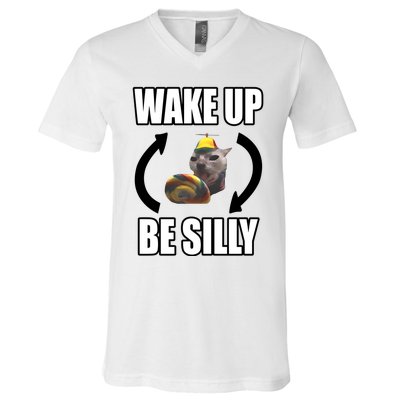 Catland Central Wake Up Be Silly V-Neck T-Shirt