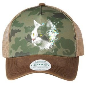 Cute Cat With Cool Eyes And Paint Splash Funny Gift Legacy Tie Dye Trucker Hat