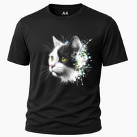 Cute Cat With Cool Eyes And Paint Splash Funny Gift Cooling Performance Crew T-Shirt