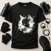 Cute Cat With Cool Eyes And Paint Splash Funny Gift Cooling Performance Crew T-Shirt
