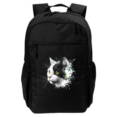 Cute Cat With Cool Eyes And Paint Splash Funny Gift Backpack
